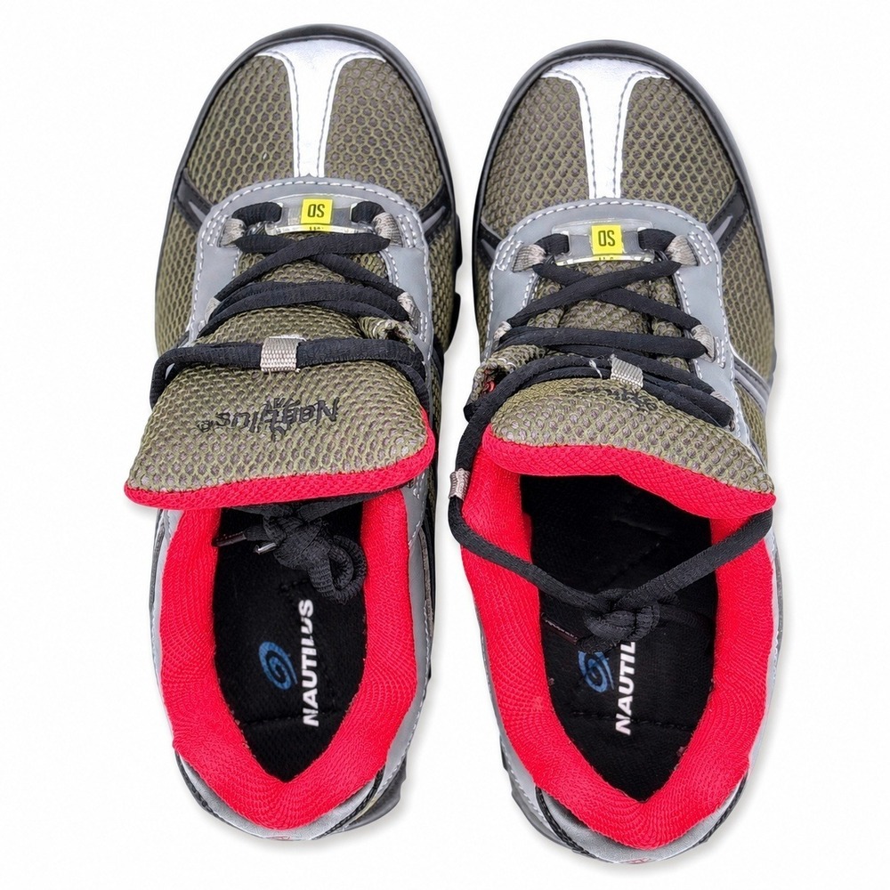 Nautilus Mens Size 9 Grey Olive Black Steel Toe Athletic Safety Work Shoes N1343 - Picture 6 of 9